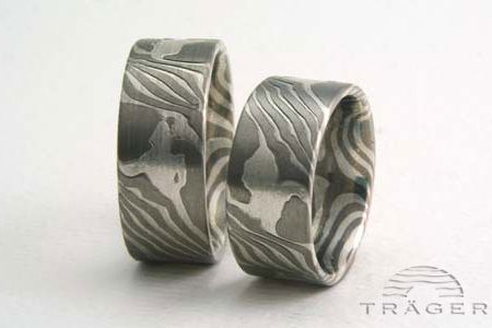 Mokume Gane – auch japanische Trauringe aus Palladium und Silber aus Sachsen zweifarbige Trauringe aus Palladium und Silber aus Sachsen